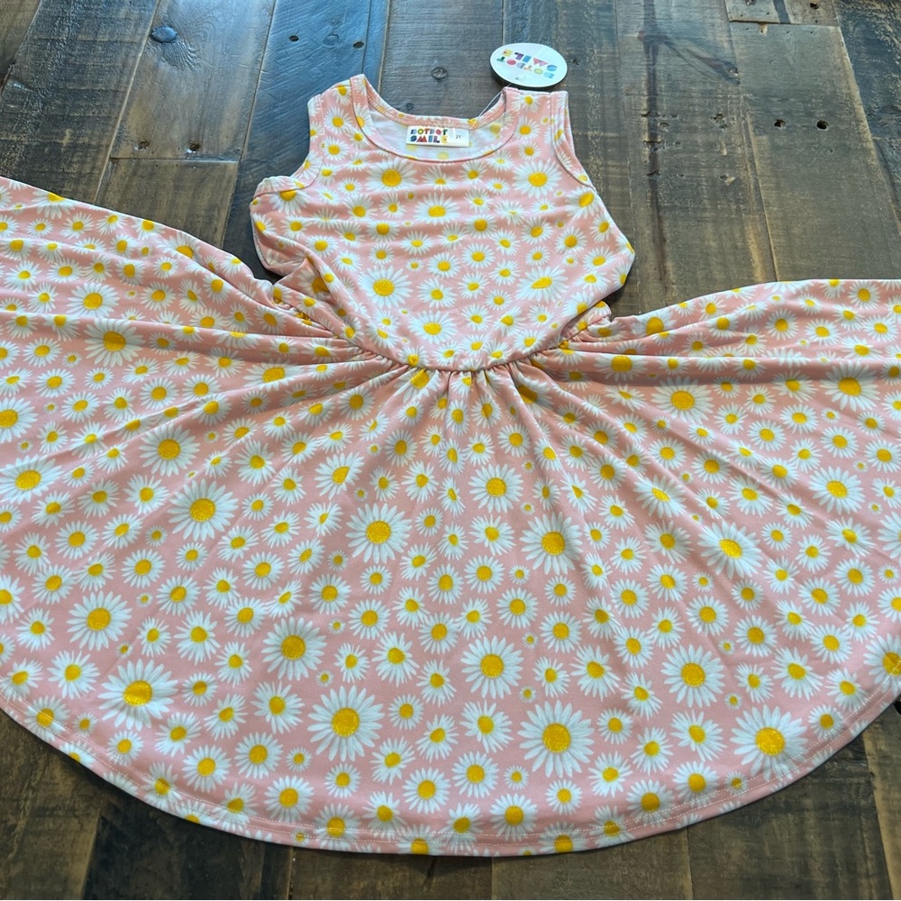 Dot Dot Smile size 2T or 3/4 girls pink daisy tank twirl dress new